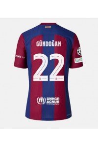 Barcelona Ilkay Gundogan #22 Jalkapallovaatteet Kotipaita 2023-24 Lyhythihainen